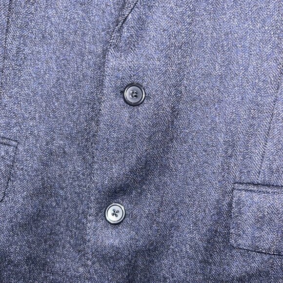 polo ralph lauren AS NEW navy blue herringbone tweed blazer jacket 40 L - Picture 5 of 8